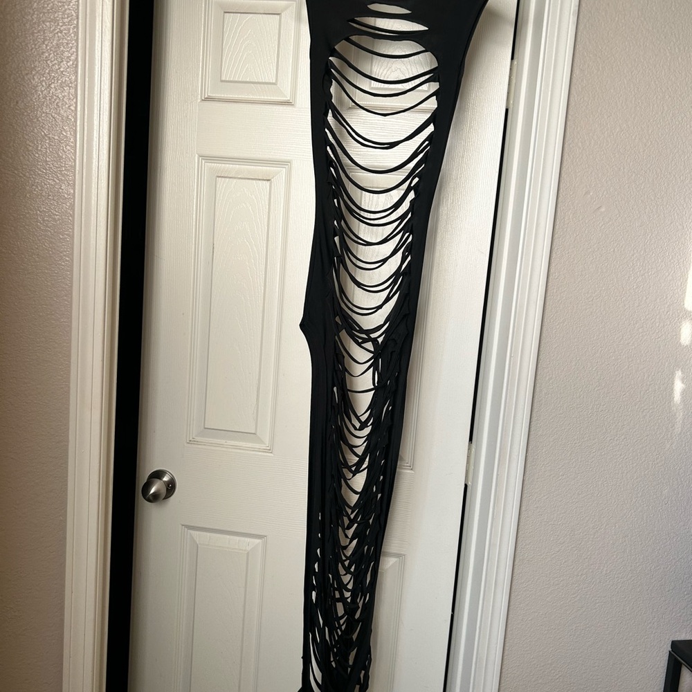 Black Cut-Out Maxi Dress coverup